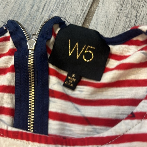 W5 Fun in the Sun Red White & Blue Summer Beach Umbrella Tank Size Small - Picture 3 of 3